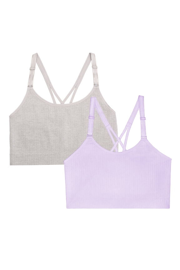 Women's Seamless Strappy Back Longline Bra, 2-Pack, Sizes S to 4XL, Style FT1004