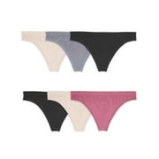 Fruit of the Loom Women's Seamless Underwear, No Show Panties, Multiple Styles, 4‑Way Stretch, 6-Pack, Sizes S-2XL