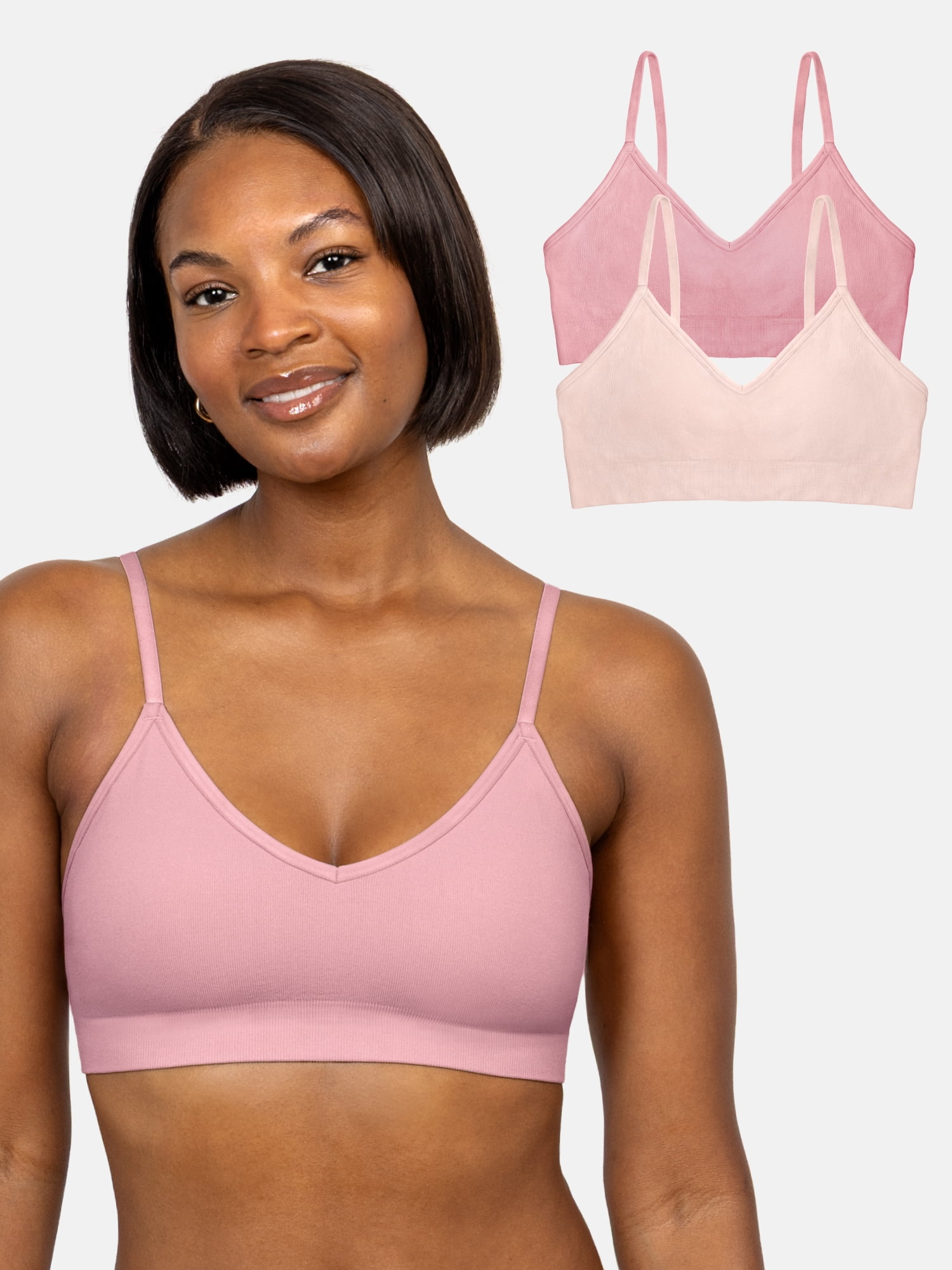 Fruit of the Loom Women's Seamless Triangle Bra, 2-Pack, Sizes S-4XL