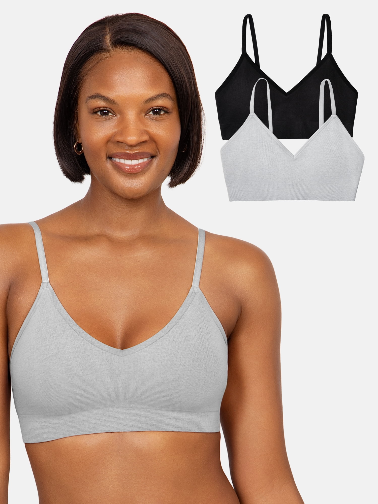 Fruit of the Loom Women's Seamless Triangle Bra, 2-Pack, Sizes S-4XL