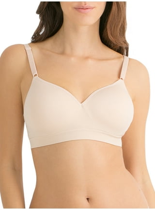 TOWED22 Plus Size Bras,Women's Push Up Everyday Basic Comfort Lightly Padded  Underwire Plunge T-Shirt Bra Lift Up Beige,85F 