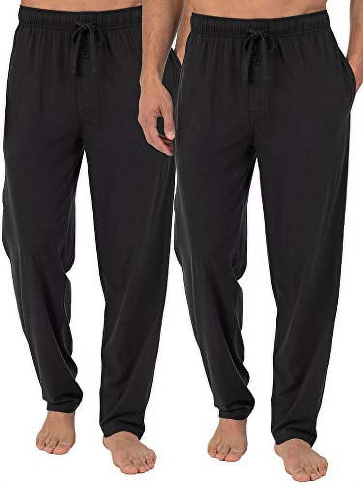 Fruit of the Loom Men's Extended Sizes Jersey Knit Sleep Pant, Black