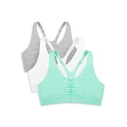 Fruit of the Loom Women's Shirred Front Racerback Sports Bra, Style-90011, 3-Pack
