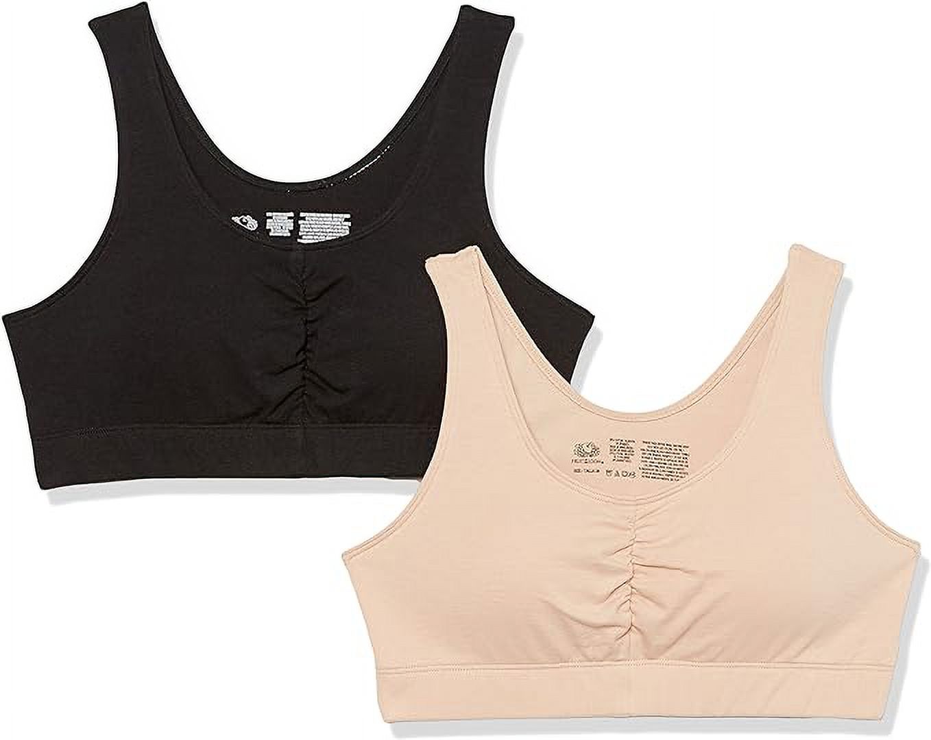 Fruit of the Loom Women's Shirred Front Sport Bra With Removable Pads, 2-Pack - Walmart.com