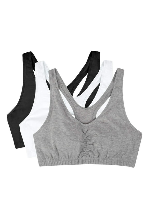 Women's Shirred Front Tank Racerback Sports Bra, Style FT170, 3-Pack
