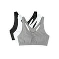 thumbnail image 1 of Fruit of the Loom Women's Shirred Front Tank Racerback Sports Bra, Style FT170, 3-Pack, 1 of 8