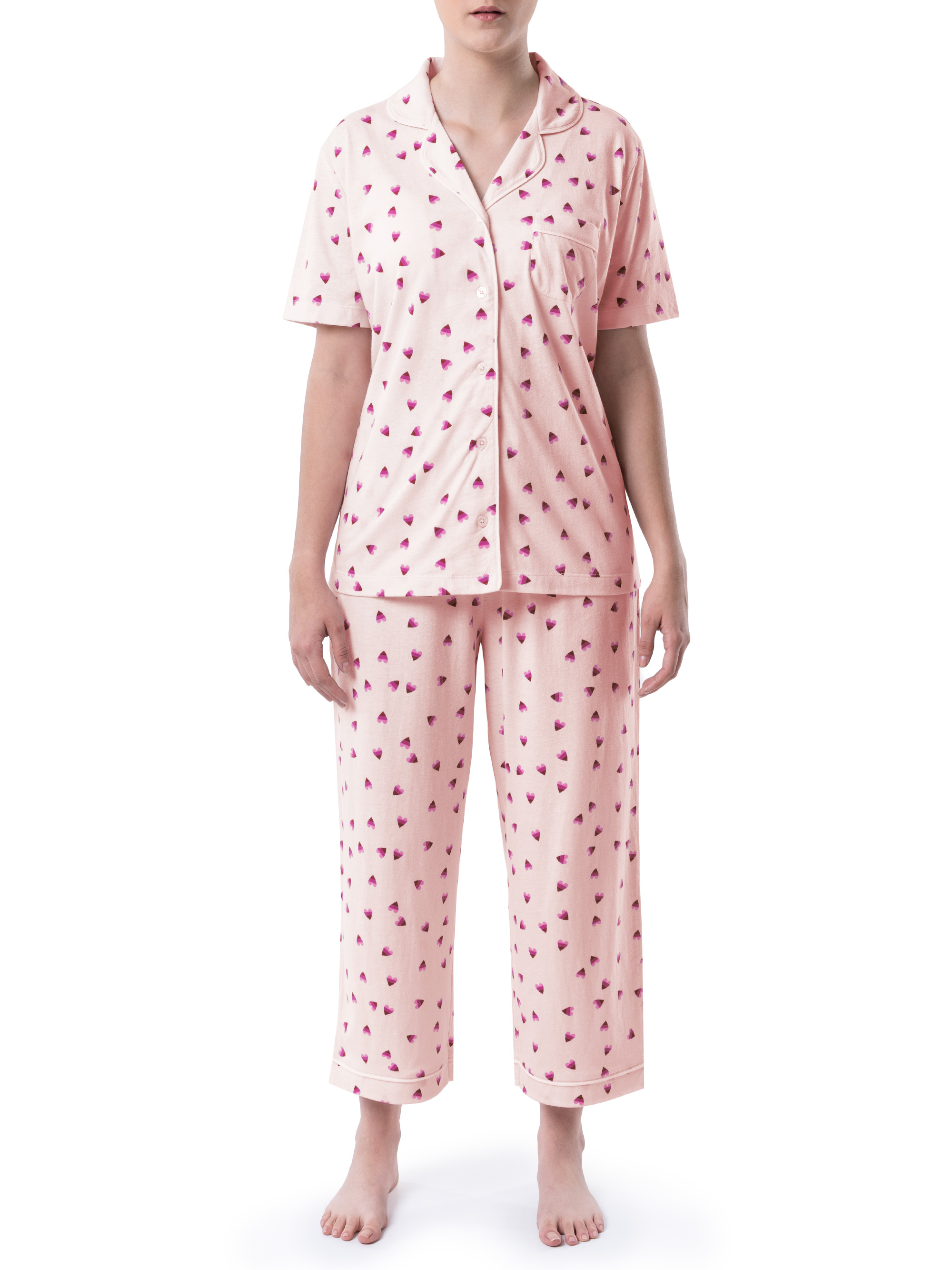 Fruit of the Loom Men's and Big Men's Short Sleeve, Long Leg Pajama Set