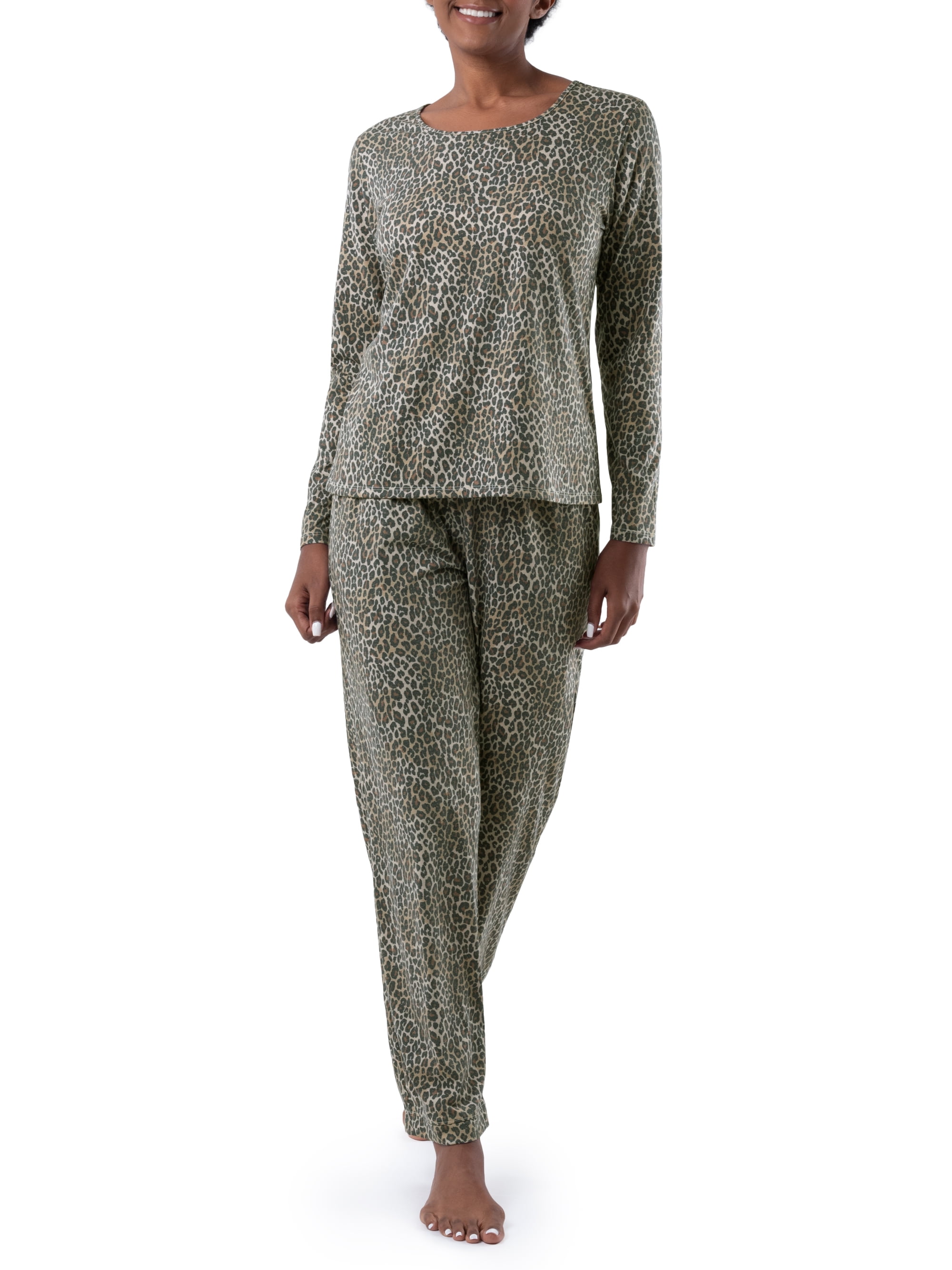 Fruit of the Loom Women's Sleep Soft & Breathable Long Sleeve Top & Pant Set, Sizes S-4X