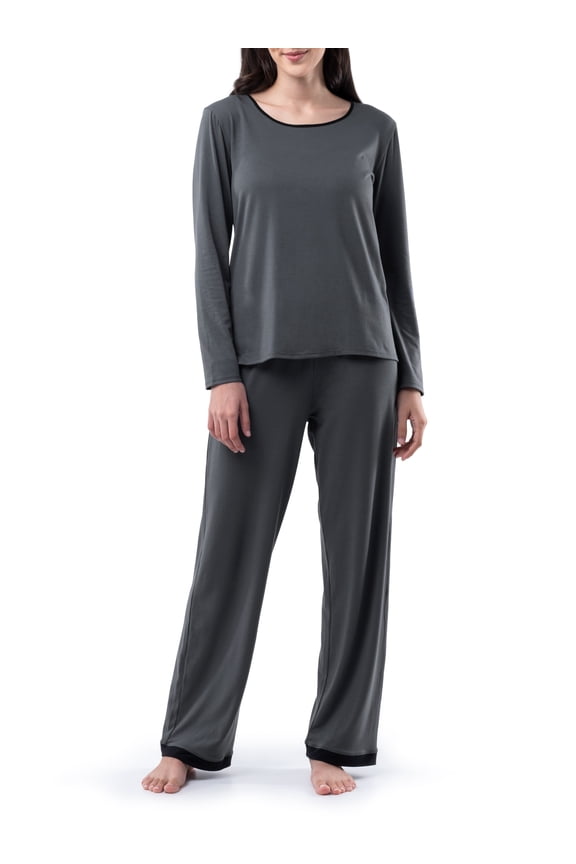 Women's Sleep Soft & Breathable Long Sleeve Top & Pant Set, Sizes S-4X