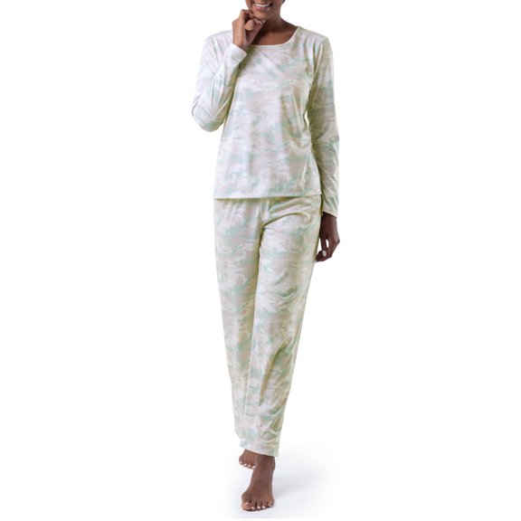 Fruit of the Loom Women's Sleep Soft & Breathable Long Sleeve Top & Pant Set, Sizes S-4X
