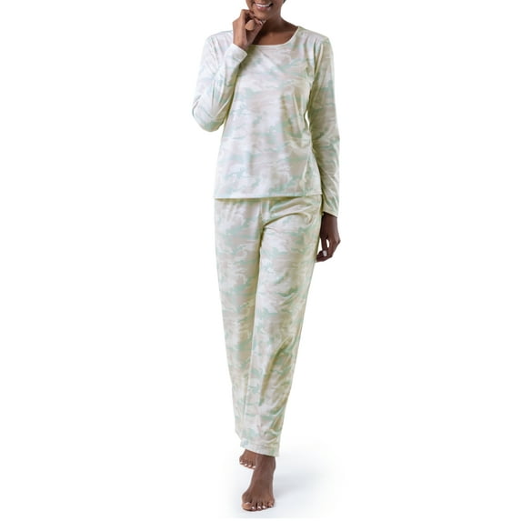 Fruit of the Loom Women's Sleep Soft & Breathable Long Sleeve Top & Pant Set, Sizes S-4X