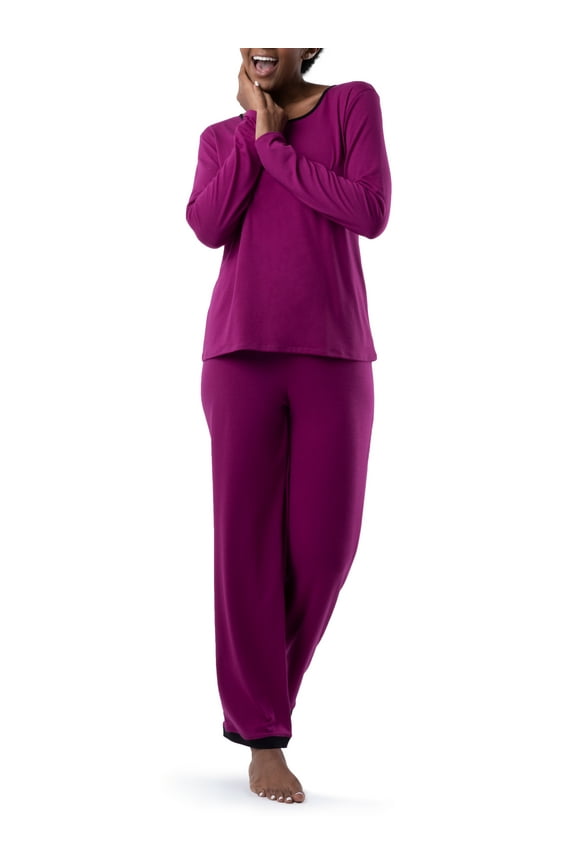 Women's Sleep Soft & Breathable Long Sleeve Top & Pant Set, Sizes S-4X