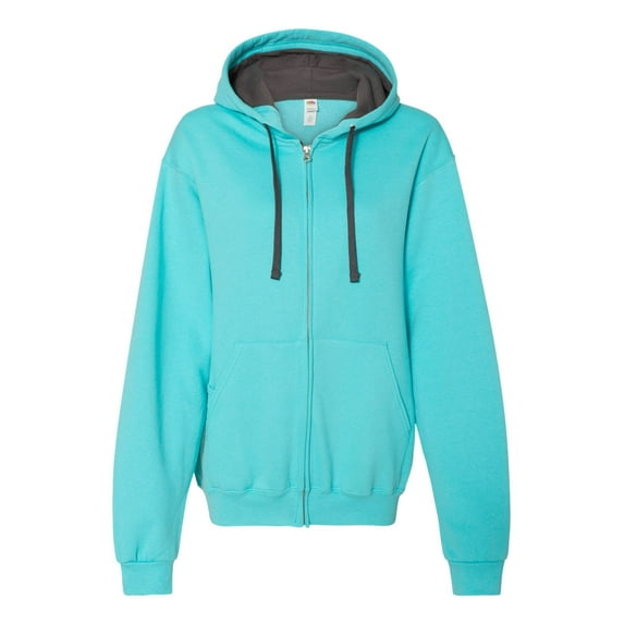Fruit of the Loom Women's Sofspun® Full-Zip Hooded Sweatshirt LSF73R Scuba Blue M