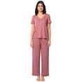 thumbnail image 1 of Fruit of the Loom Women's Soft & Breathable V-Neck Short Sleeve Top & Pajama Pant Set, Sizes S-4X, 1 of 10