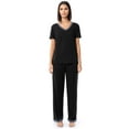 thumbnail image 1 of Fruit of the Loom Women's Soft & Breathable V-Neck Short Sleeve Top & Pajama Pant Set, Sizes S-4X, 1 of 11