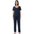 thumbnail image 1 of Fruit of the Loom Women's Soft & Breathable V-Neck Short Sleeve Top & Pajama Pant Set, Sizes S-4X, 1 of 10