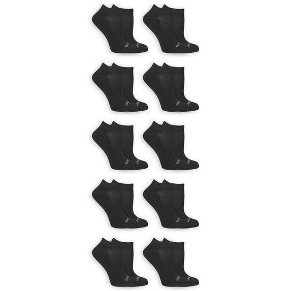 Fruit of the Loom Women's Soft Flat Knit No Show Socks 10 Pack