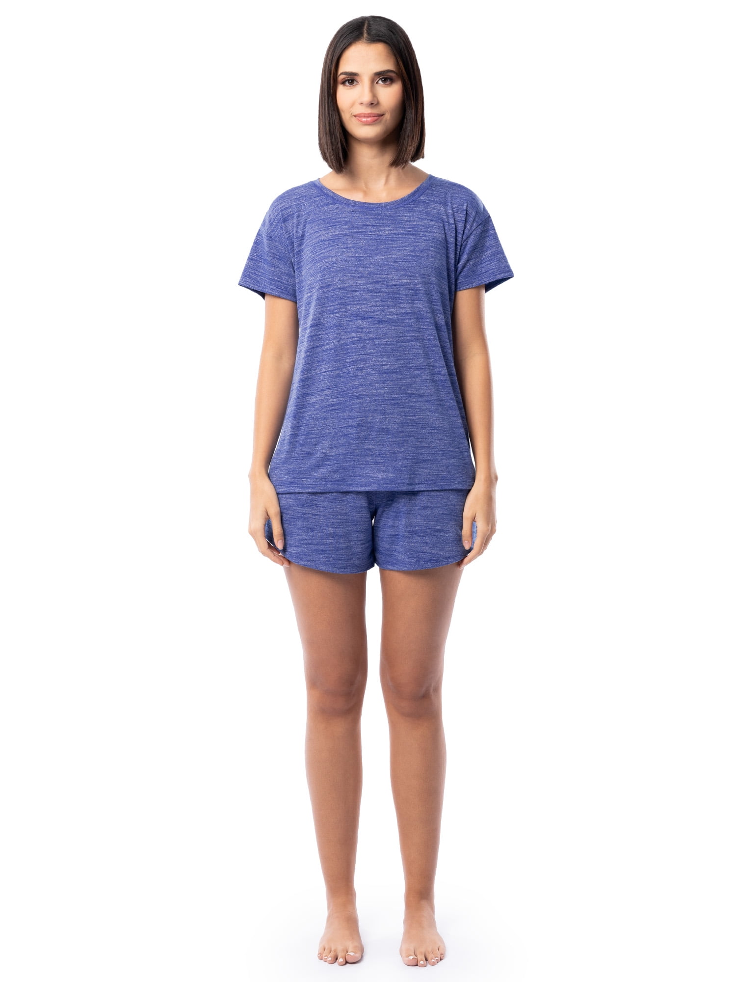 Fruit of the Loom Women's Soft and Breathable Short Sleeve Crew Top & Pajama Short Set, Sizes S-4X