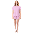 thumbnail image 1 of Fruit of the Loom Women's Soft and Breathable Short Sleeve Crew Top & Pajama Short Set, Sizes S-4X, 1 of 9