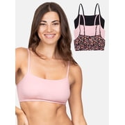 Women's Spaghetti Strap Cotton Sports Bra, 3-Pack, Style-9036