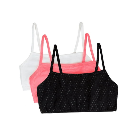 Fruit of the Loom Women's Spaghetti Strap Cotton Sports Bra, 3-Pack, Style-9036