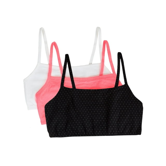 Fruit of the Loom Women's Spaghetti Strap Cotton Sports Bra, 3Pack, Style9036