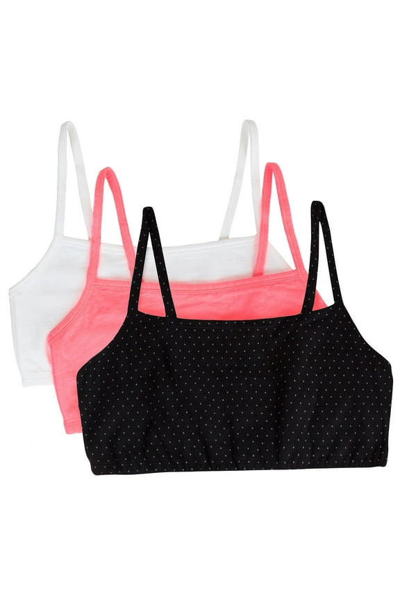 Women's Spaghetti Strap Cotton Sports Bra, 3-Pack, Style-9036