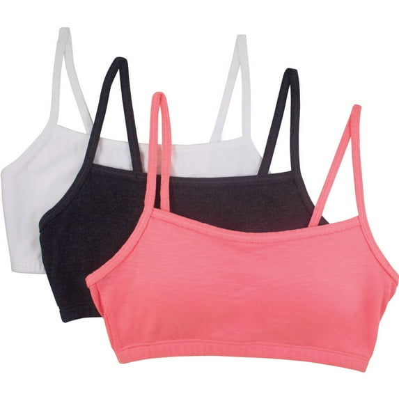 Fruit of the Loom Women's Spaghetti Strap Cotton Sports Bra, 3-Pack, Style-9036