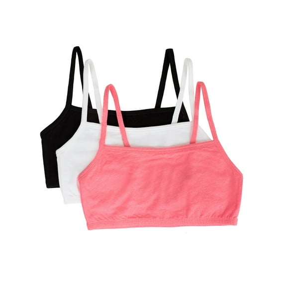 Fruit of the Loom Women's Spaghetti Strap Cotton Sports Bra, 3-Pack, Style-9036