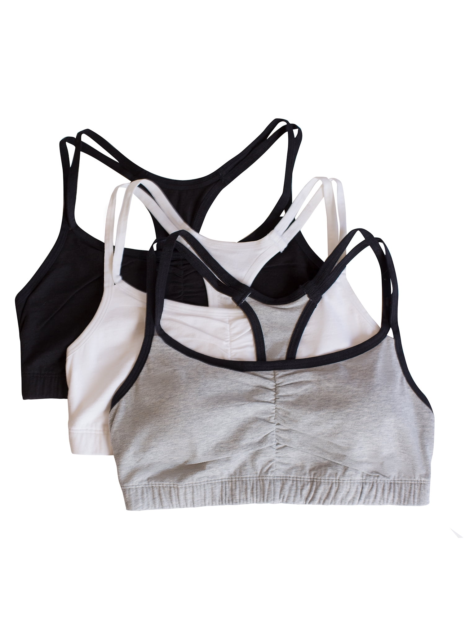 Fruit of the Loom Womens Spaghetti Strap Cotton Pullover Sports Bra, 3-Pack  : : Clothing, Shoes & Accessories