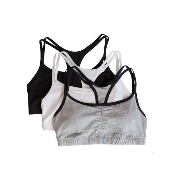 Fruit of the Loom Women's Spaghetti Strap Cotton Sports Bra, 3-Pack, Style-9036
