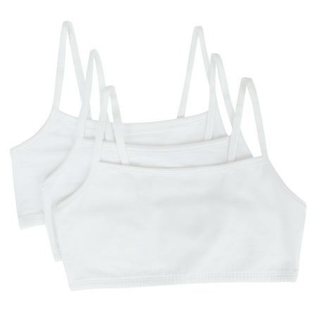 Fruit of the Loom Women's Spaghetti Strap Cotton Sports Bra, 3-Pack, Style-9036