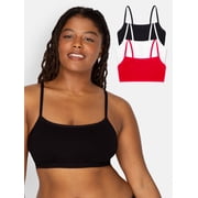 Fruit of the Loom Women's Spaghetti Strap Cotton Sports Bra, 3-Pack, Style-9036