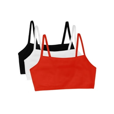 Fruit of the Loom Women's Spaghetti Strap Cotton Sports Bra, 3-Pack, Style-9036