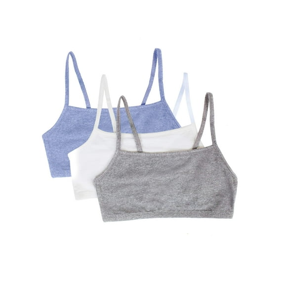 Fruit of the Loom Women's Spaghetti Strap Cotton Sports Bra, 3-Pack, Style-9036