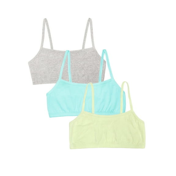 Fruit of the Loom Women's Spaghetti Strap Cotton Sports Bra, 3-Pack, Style 9036