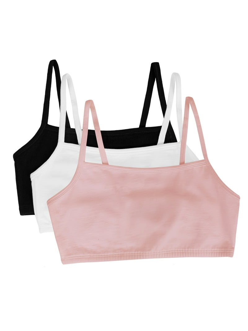 Fruit of the Loom Women's Spaghetti Strap Cotton Sports Bra, 3pk
