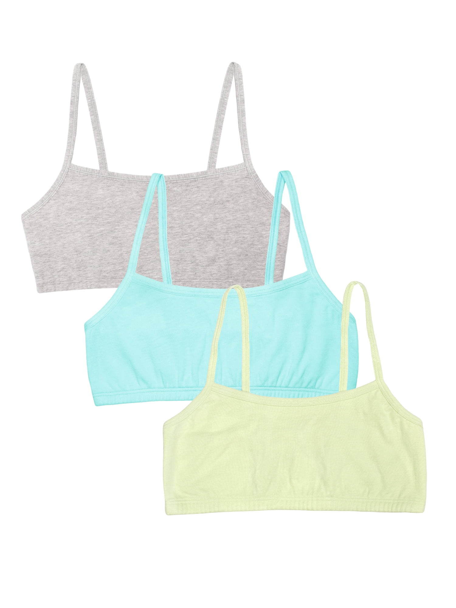 Fruit of the Loom Women's Spaghetti Strap Cotton Sports Bra, 3-Pack, Style 9036