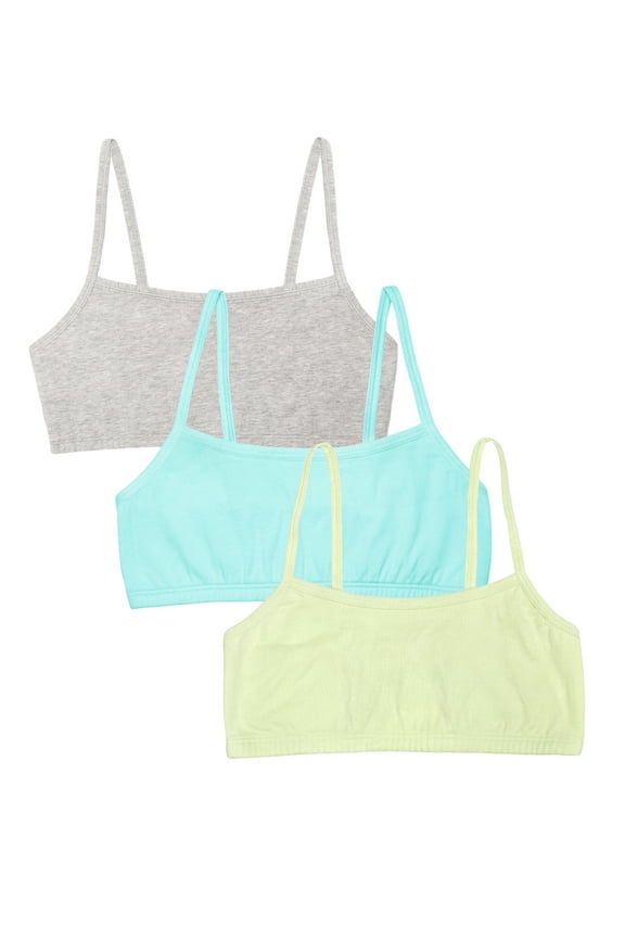 Women's Spaghetti Strap Cotton Sports Bra, 3-Pack, Style 9036