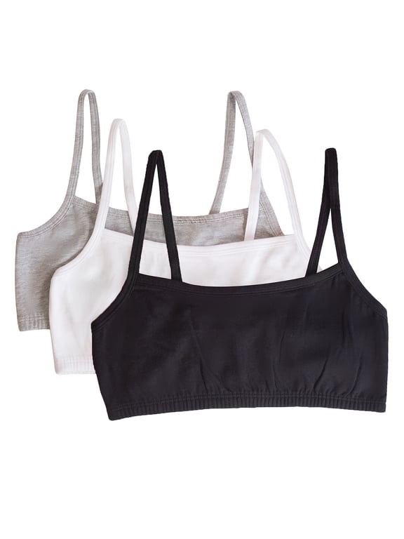 Women's Spaghetti Strap Cotton Sports Bra, 3-Pack, Style-9036