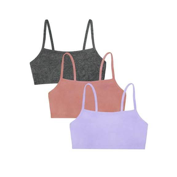 Fruit of the Loom Women's Spaghetti Strap Cotton Sports Bra, 3-Pack, Style 9036