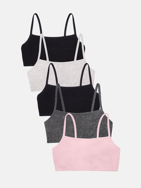 Women's Spaghetti Strap Cotton Sports Bra, 5-Pack, Style 9036