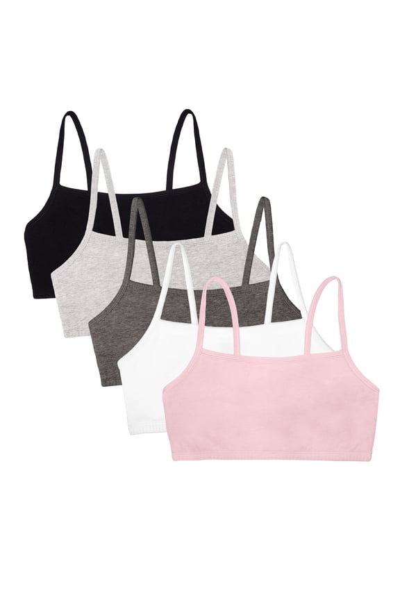 Women's Spaghetti Strap Cotton Sports Bra, 5-Pack, Style 9036