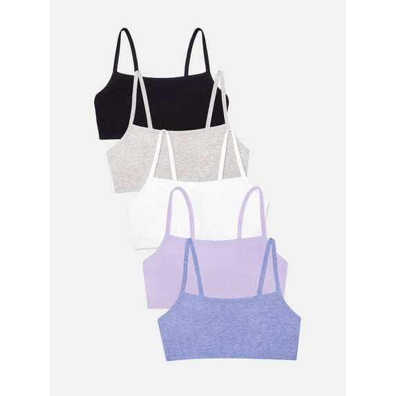 Fruit of the Loom Women's Spaghetti Strap Cotton Sports Bra, 5-Pack, Style 9036