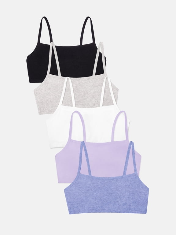 Women's Spaghetti Strap Cotton Sports Bra, 5-Pack, Style 9036