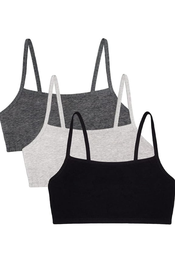 Women's Spaghetti Strap Cotton Sports Bra - All-Day Comfort & Easy Movement, 3 Pack, Size:32-44