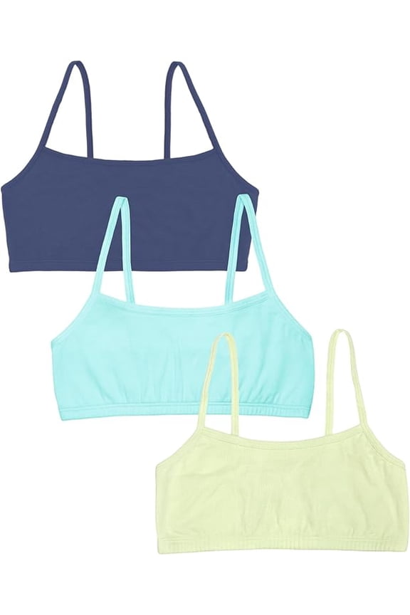 Women's Spaghetti Strap Cotton Sports Bra - All-Day Comfort & Easy Movement, 3 Pack, Size:32-44