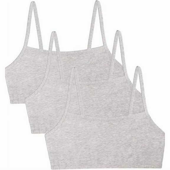 Fruit of the Loom Women's Spaghetti Strap Cotton Sports Bra - All-Day Comfort & Easy Movement, 3 Pack, Size:32-44