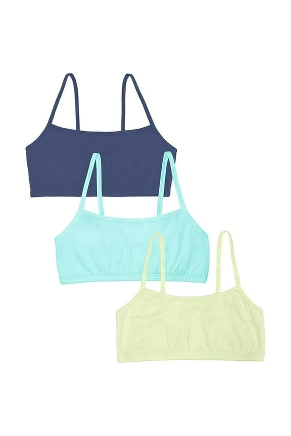 Women's Spaghetti Strap Cotton Sports Bra - All-Day Comfort & Easy Movement, 3 Pack, Size:32-44