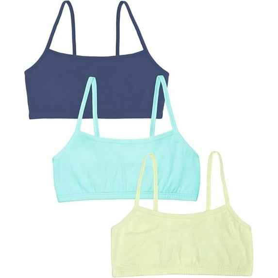 Fruit of the Loom Women's Spaghetti Strap Cotton Sports Bra - All-Day Comfort & Easy Movement, 3 Pack, Size:32-44